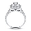 Thumbnail Image 4 of Adore Diamond Engagement Ring 1-3/4 ct tw Emerald & Round 14K White Gold