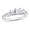 Thumbnail Image 1 of Adore 3-Stone Diamond Engagement Ring 1-1/3 ct tw Princess & Round 14K White Gold