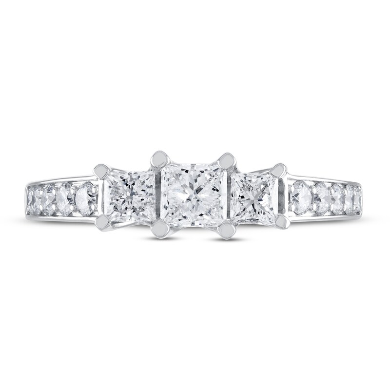 Main Image 3 of Adore 3-Stone Diamond Engagement Ring 1-1/3 ct tw Princess & Round 14K White Gold