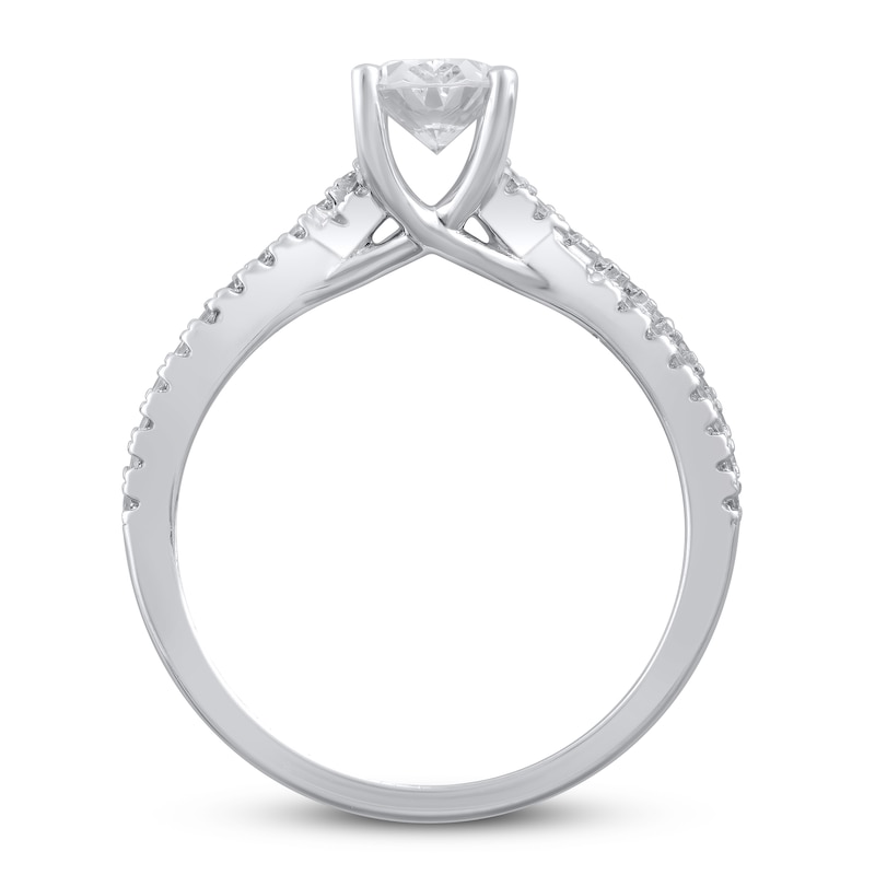 Main Image 3 of Lab-Grown Diamonds Oval-Cut Engagement Ring 1-1/4 ct tw 14K White Gold