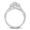 Lab-Created Diamonds by KAY Cushion Frame Engagement Ring 1 ct tw 14K White Gold