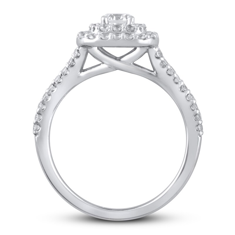 Lab-Created Diamonds by KAY Cushion Frame Engagement Ring 1 ct tw 14K White Gold