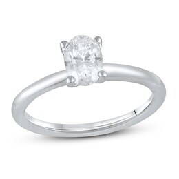 Lab-Created Diamonds by KAY Oval-Cut Solitaire Engagement Ring 1 ct tw 14K White Gold (F/VS2)