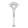 Diamond Engagement Ring 1-3/8 ct tw Emerald & Round 14K White Gold