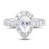 Thumbnail Image 3 of Diamond Engagement Ring 1-3/4 ct tw Pear & Round 14K White Gold