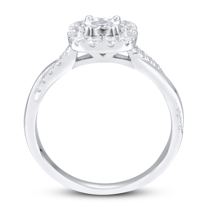 Diamond Engagement Ring 1/2 ct tw Round-cut 14K White Gold