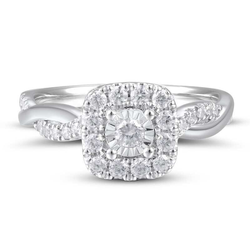 Diamond Engagement Ring 1/2 ct tw Round-cut 14K White Gold