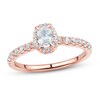 Diamond Engagement Ring 3/4 ct tw Oval & Round 14K Rose Gold