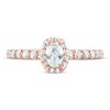 Diamond Engagement Ring 3/4 ct tw Oval & Round 14K Rose Gold