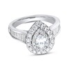 Thumbnail Image 1 of Adore Diamond Engagement Ring 1-7/8 ct tw Pear, Baguette & Round 14K White Gold