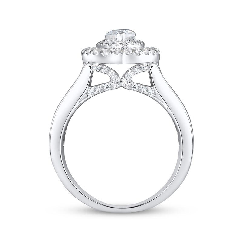 Main Image 3 of Adore Diamond Engagement Ring 1-7/8 ct tw Pear, Baguette & Round 14K White Gold