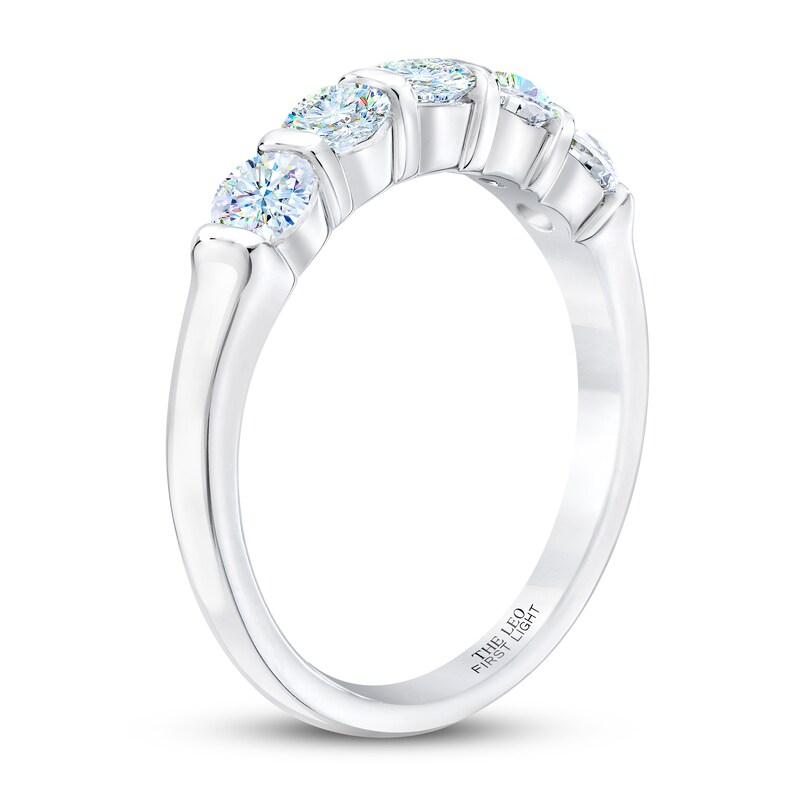 THE LEO First Light Diamond Anniversary Ring 1 ct tw Round-cut 14K White Gold