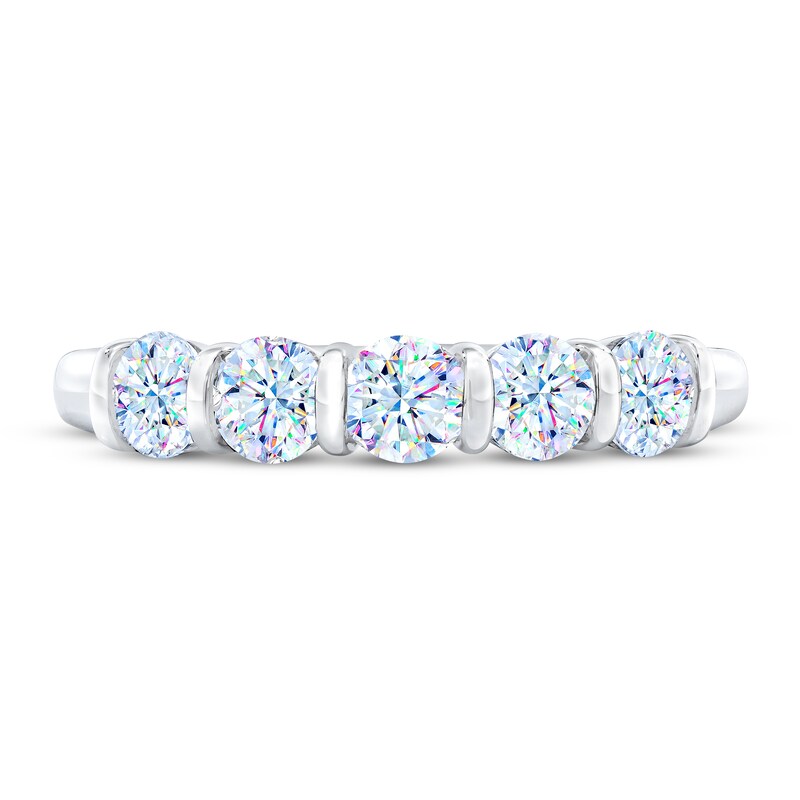 THE LEO First Light Diamond Anniversary Ring 1 ct tw Round-cut 14K White Gold