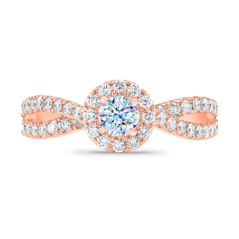 THE LEO First Light Diamond Engagement Ring 7/8 ct tw Round-cut 14K Rose Gold
