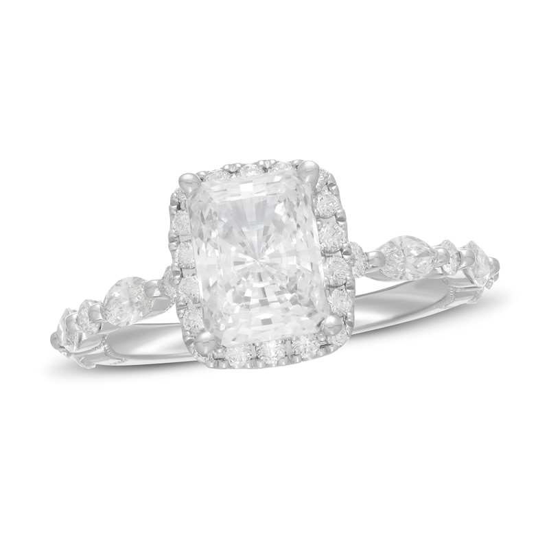 Main Image 1 of Neil Lane Premiere Diamond Engagement Ring 2-1/4 ct tw Radiant, Round & Marquise-Cut 14K White Gold