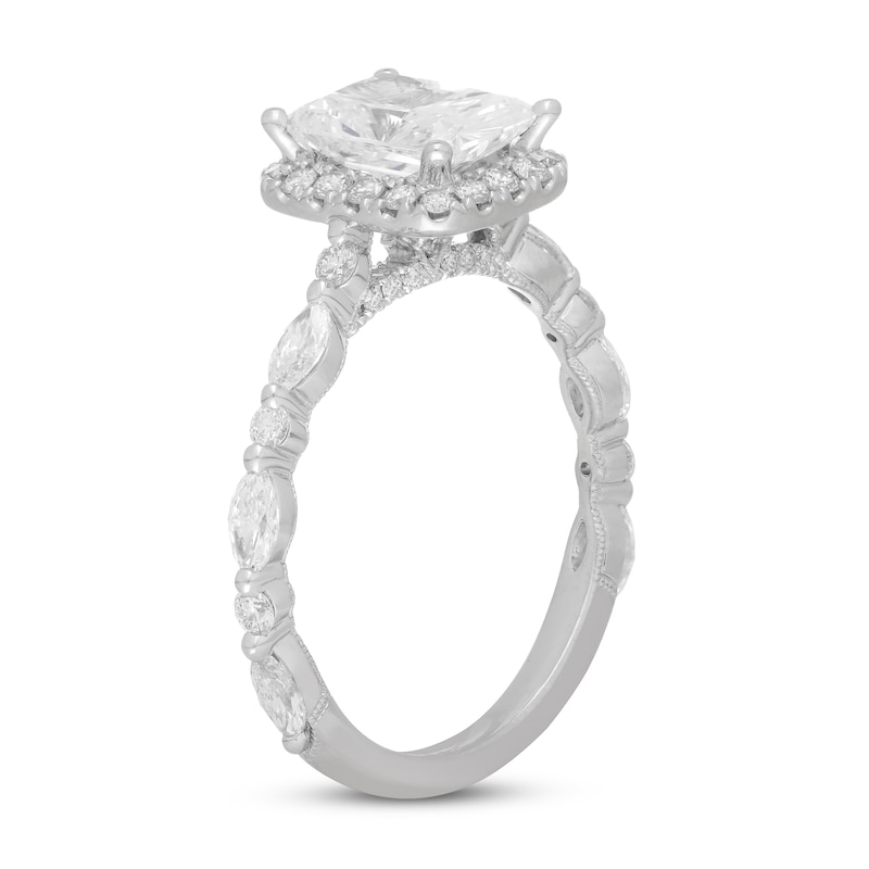 Main Image 2 of Neil Lane Premiere Diamond Engagement Ring 2-1/4 ct tw Radiant, Round & Marquise-Cut 14K White Gold