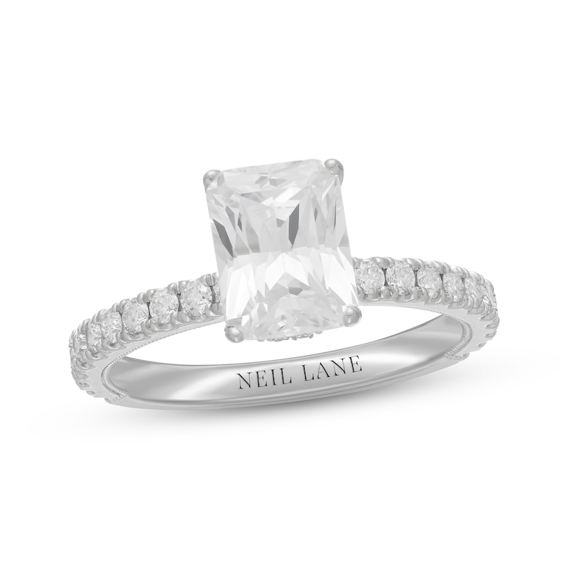 Neil Lane Diamond Engagement Ring 2-3/8 ct tw Radiant & Round 14K White Gold