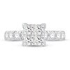 Multi-Diamond Engagement Ring 2-1/4 ct tw Princess & Round 14K White Gold