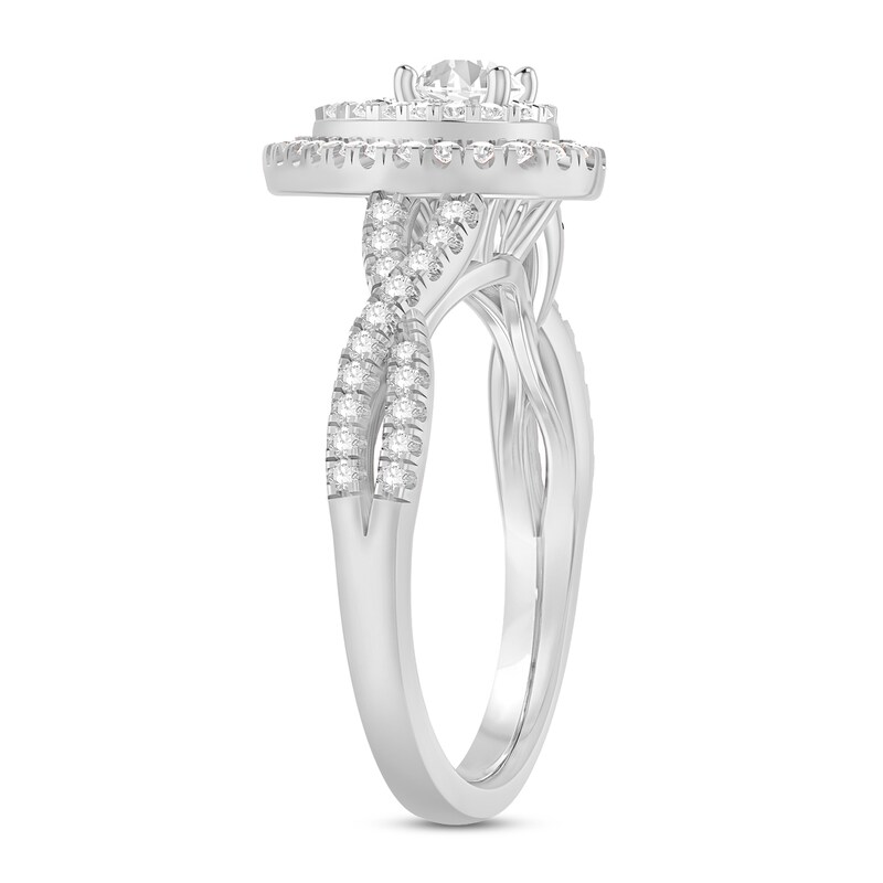 Diamond Engagement Ring 3/4 ct tw Round-Cut 14K White Gold