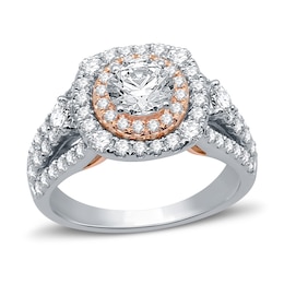 Diamond Engagement Ring 1-7/8 ct tw Round-Cut 14K Two-Tone Gold