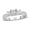 Three Stone Diamond Engagement Ring 1/2 ct tw Princess/Round 10K White Gold
