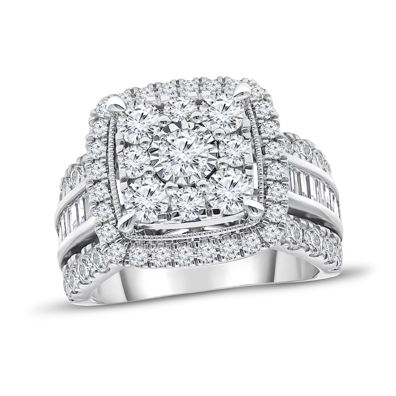 Diamond Anniversary Ring 1 ct tw Baguette-cut 10K White Gold