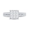 Diamond Engagement Ring 1-1/4 ct tw Princess & Round 14K White Gold
