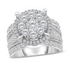 Diamond Engagement Ring 3 ct tw Round/Baguette 10K White Gold