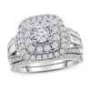 Diamond Bridal Set 1 ct tw Round/Baguette 10K White Gold