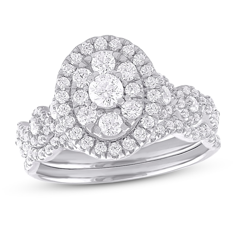 Diamond Bridal Set 1 ct tw Round-cut 10K White Gold