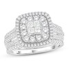 Diamond Bridal Set 1 ct tw Princess & Round 10K White Gold