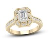 Thumbnail Image 1 of Diamond Engagement Ring 7/8 ct tw Emerald & Round 14K Yellow Gold