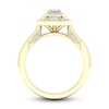 Thumbnail Image 4 of Diamond Engagement Ring 7/8 ct tw Emerald & Round 14K Yellow Gold