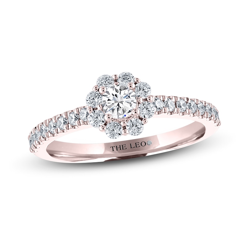Main Image 1 of THE LEO Diamond Engagement Ring 1/2 ct tw Round-cut 14K Rose Gold