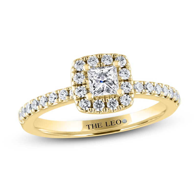 Main Image 1 of THE LEO Diamond Engagement Ring 5/8 ct tw Princess/Round 14K Yellow Gold