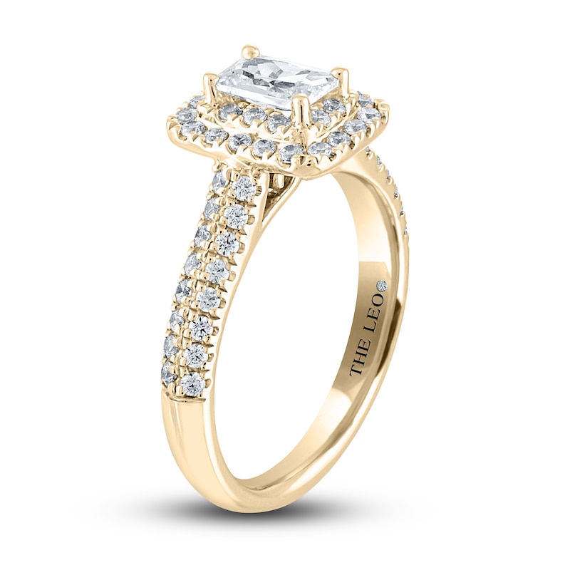 Main Image 2 of THE LEO Diamond Engagement Ring 1 ct tw Emerald/Round 14K Yellow Gold