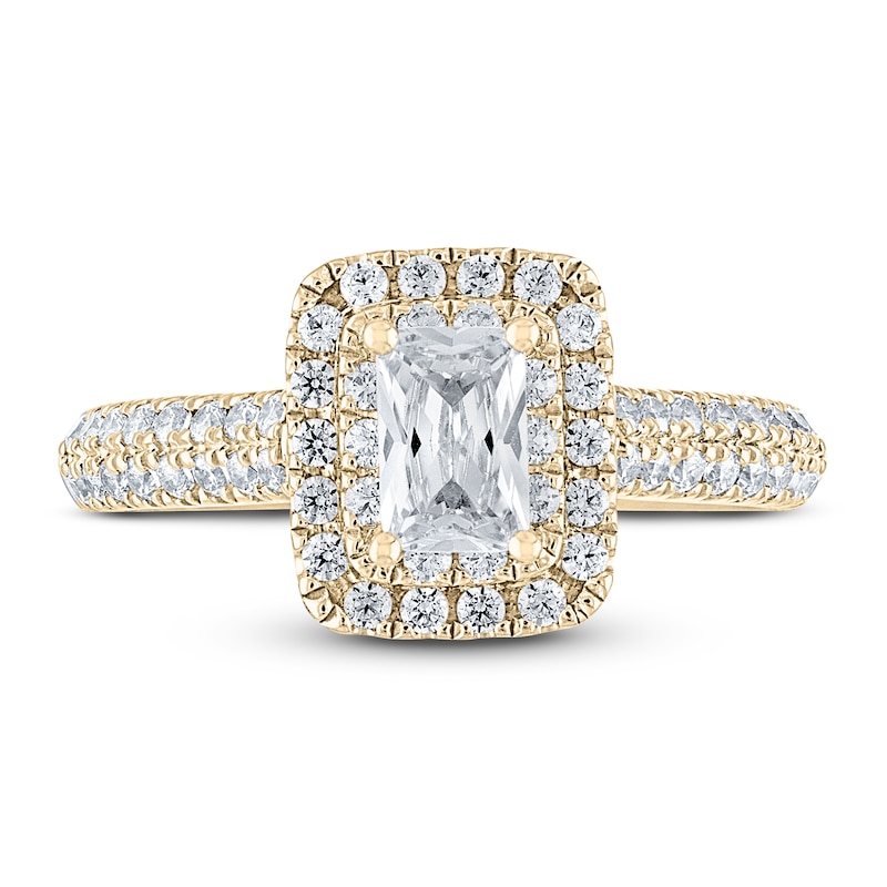 Main Image 3 of THE LEO Diamond Engagement Ring 1 ct tw Emerald/Round 14K Yellow Gold
