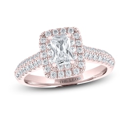 THE LEO Diamond Engagement Ring 1 ct tw Emerald & Round-cut 14K Rose Gold