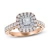 Adrianna Papell Diamond Engagement Ring 7/8 ct tw Princess & Round 14K Two-Tone Gold