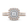 Adrianna Papell Diamond Engagement Ring 7/8 ct tw Princess & Round 14K Two-Tone Gold