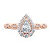 Thumbnail Image 3 of Diamond Engagement Ring 5/8 ct tw Pear & Round 14K Rose Gold