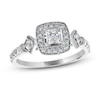 Adrianna Papell Diamond Engagement Ring 7/8 ct tw Princess & Round 14K White Gold