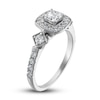 Adrianna Papell Diamond Engagement Ring 7/8 ct tw Princess & Round 14K White Gold