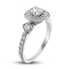 Thumbnail Image 1 of Adrianna Papell Diamond Engagement Ring 7/8 ct tw Princess & Round 14K White Gold