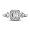 Adrianna Papell Diamond Engagement Ring 7/8 ct tw Princess & Round 14K White Gold