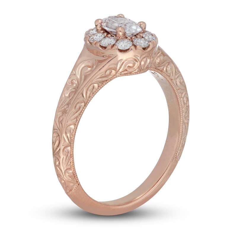 Neil Lane Diamond Engagement Ring 3/4 ct tw Oval/Round 14K Rose Gold