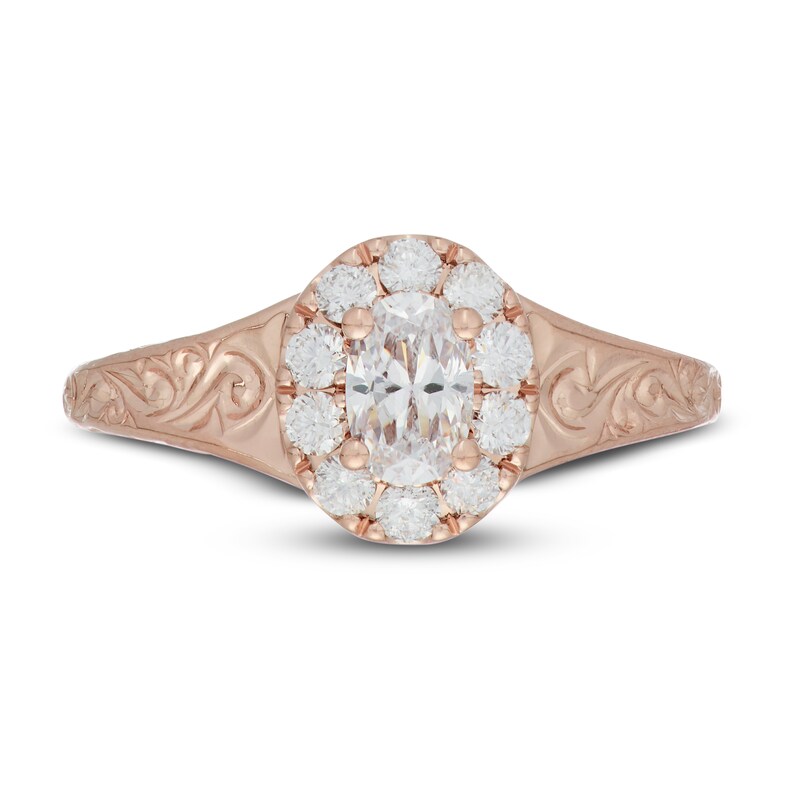 Neil Lane Diamond Engagement Ring 3/4 ct tw Oval/Round 14K Rose Gold