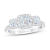 Thumbnail Image 1 of THE LEO First Light 3-Stone Diamond Engagement Ring 1-1/6 ct tw Princess/Round 14K White Gold