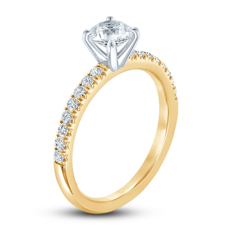 Diamond Engagement Ring 7/8 ct tw Round-cut 14K Two-Tone Gold