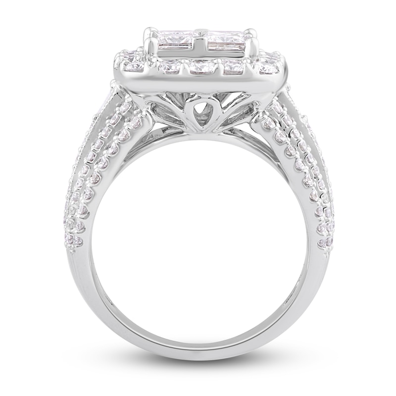 Main Image 2 of Adore Diamond Engagement Ring 3 ct tw Princess/Round/Baguette-Cut 14K White Gold